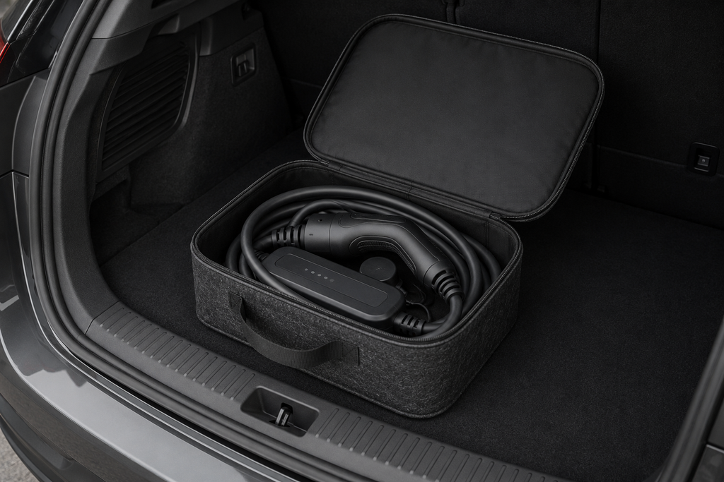 Housse de Rangement pour Câble de Recharge Voiture Électrique – Étui de Transport en Feutre avec Fermeture Zippée