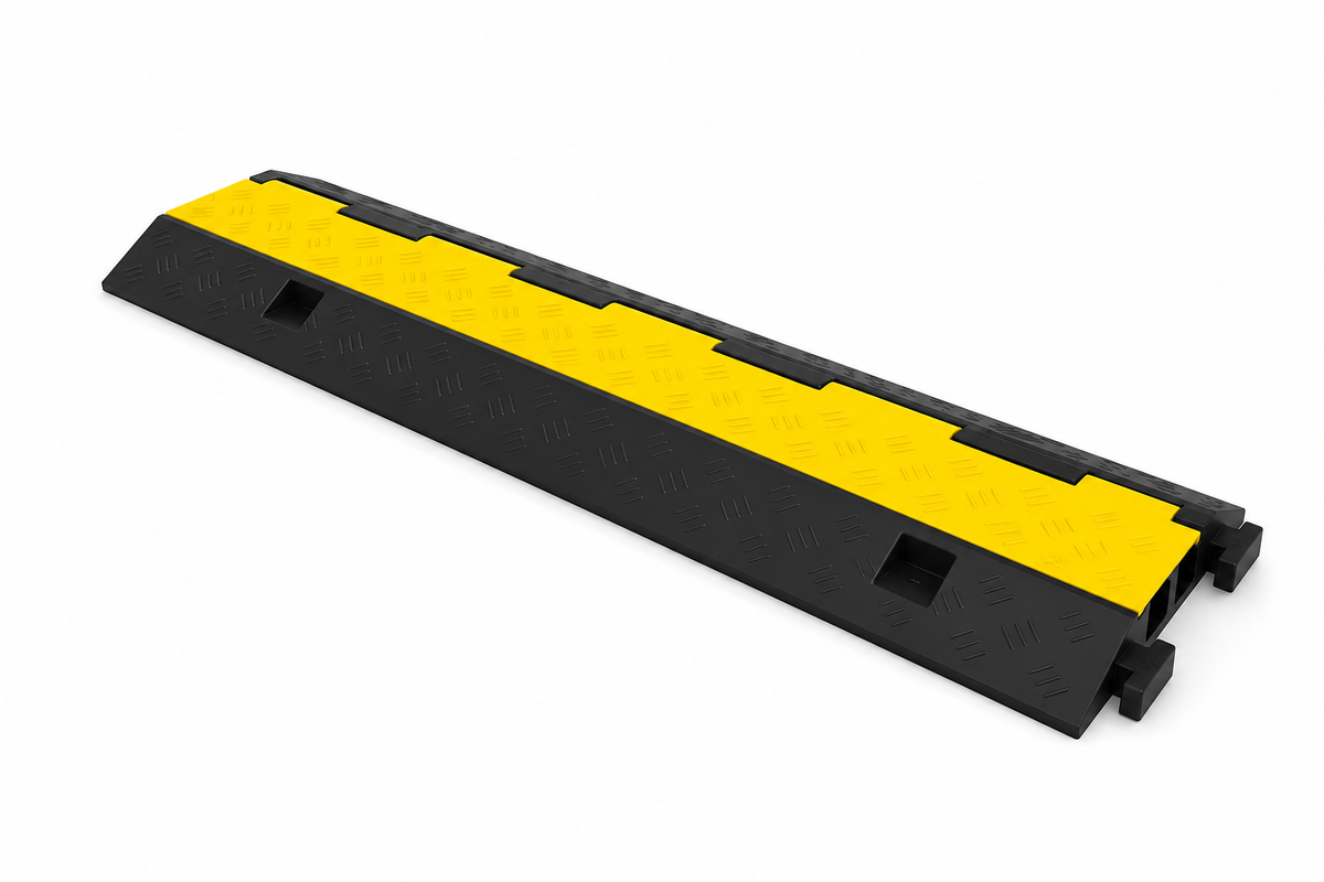 Lot de 3 Passe-Câbles au Sol 1 m – 2 Canaux en Caoutchouc