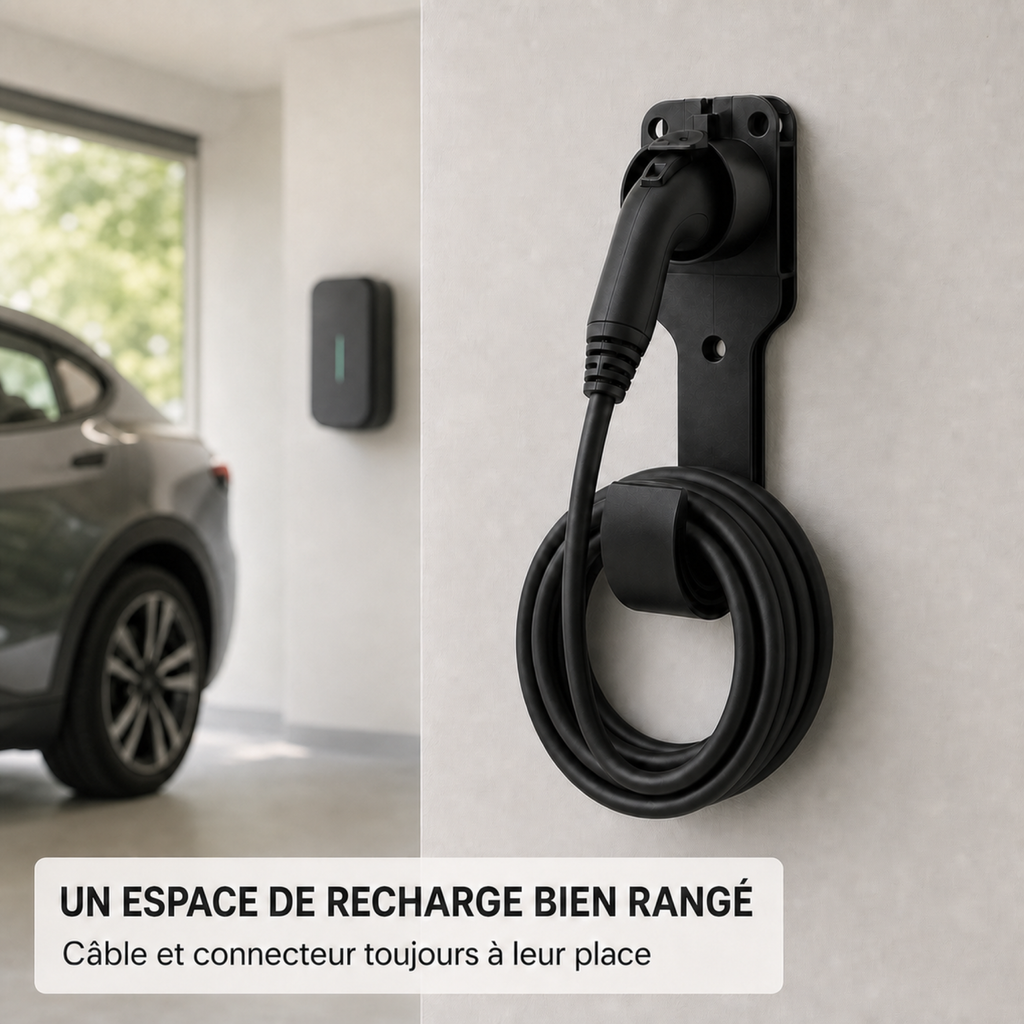 Support Mural pour Chargeur  – Range-Câble et Support de Connecteur